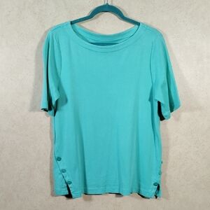 03524 Chico's light green Ultimate Tee S/S cotton top 1 M NEW